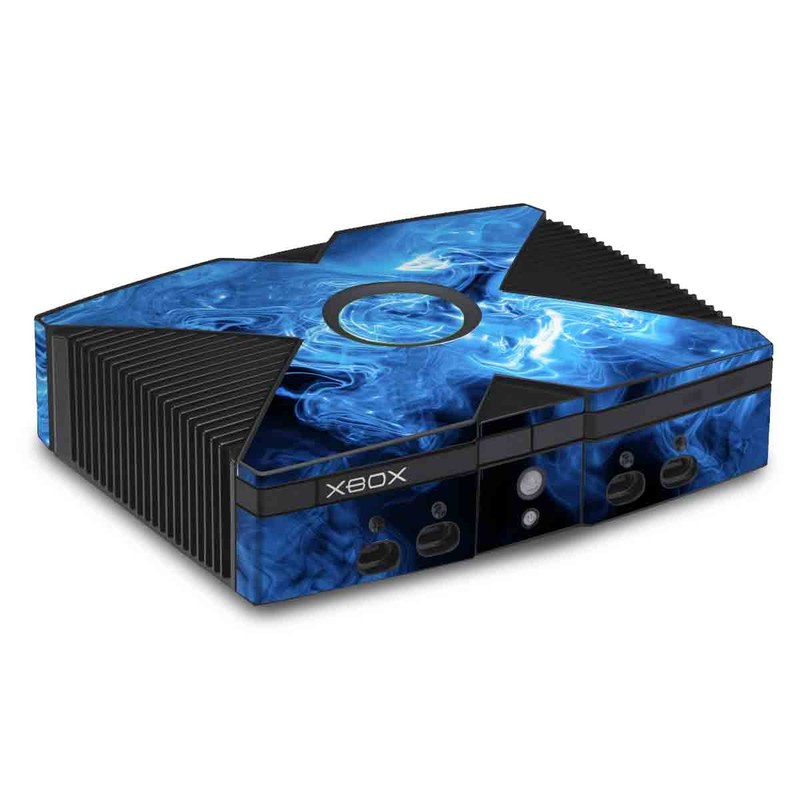 Old Xbox Skin design of Blue, Water, Electric blue, Organism, Pattern, Smoke, Liquid, Art, with blue, black, purple colors