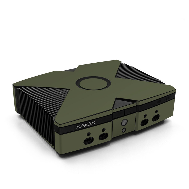 Old Xbox Skin design of Green, Brown, Text, Yellow, Grass, Font, Pattern, Beige, with green, brown colors
