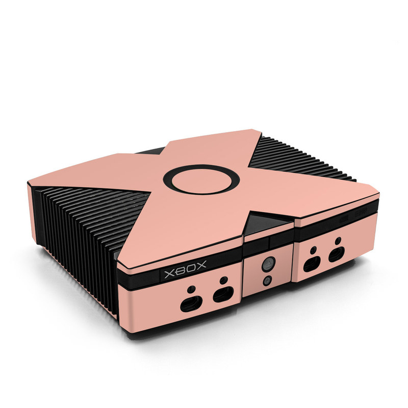 Old Xbox Skin design of Orange, Pink, Peach, Brown, Red, Yellow, Material property, Font, Beige, with orange, yellow, white colors