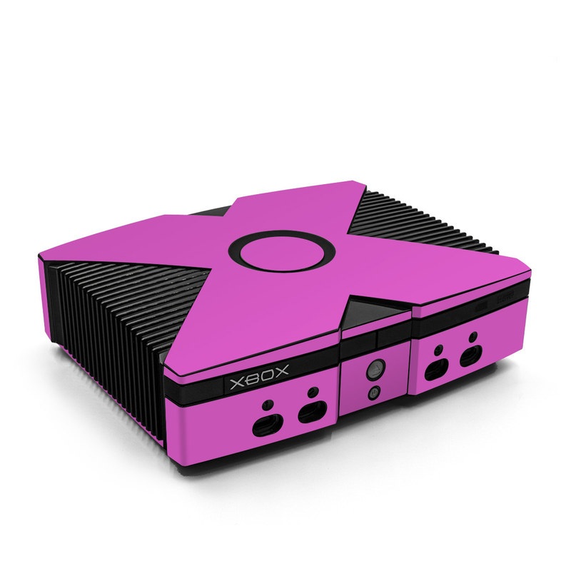 Old Xbox Skin design of Violet, Pink, Purple, Red, Lilac, Magenta, Blue, Lavender, Text, Sky, with pink colors