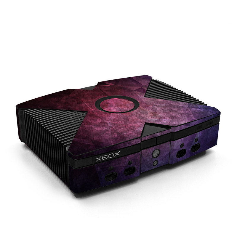 Old Xbox Skin design of Purple, Sky, Red, Violet, Pink, Pattern, Design, Triangle, Line, Magenta, with black, red, purple, pink, white colors