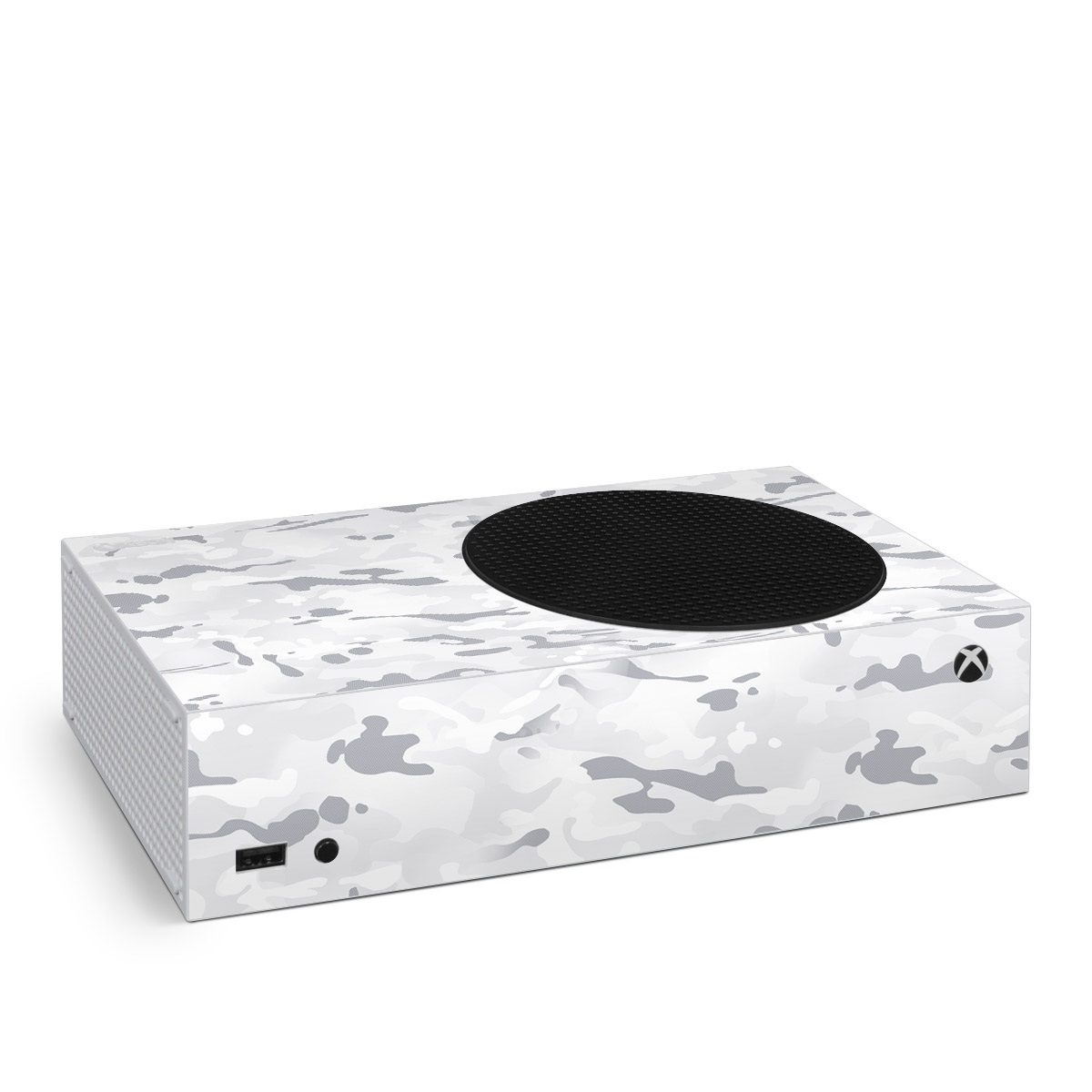 Xbox Series S Skin design of Vertebrate, Mammal, Grey, Pattern, Monochrome, Art, Monochrome photography, Rock, Font, Winter, with white, gray colors