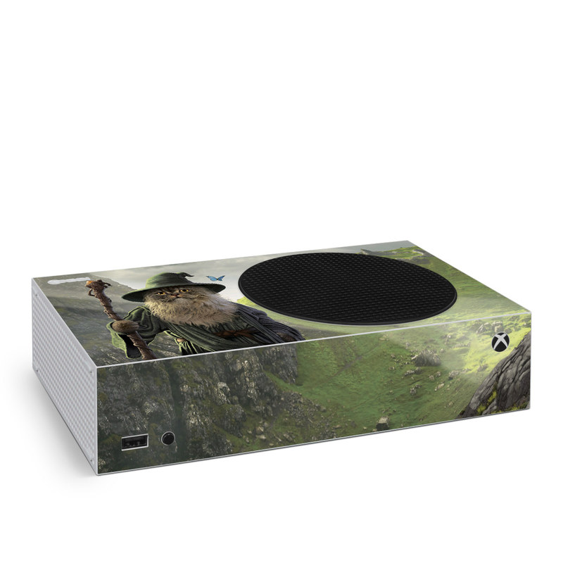 Xbox Series S Skin design of Beard, Facial hair, Illustration, Mythology, Magician, Fictional character, Cg artwork, Games, Art, with green, gray, brown, blue, green, white, yellow, black colors