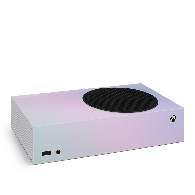 Xbox Series S Skin design of White, Blue, Daytime, Sky, Atmospheric phenomenon, Atmosphere, Calm, Line, Haze, Fog, with pink, purple, blue colors