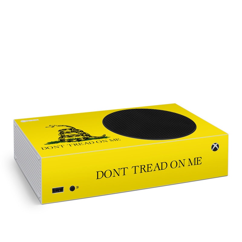 Xbox Series S Skin design of Yellow, Font, Logo, Graphics, Illustration, with orange, black, green colors