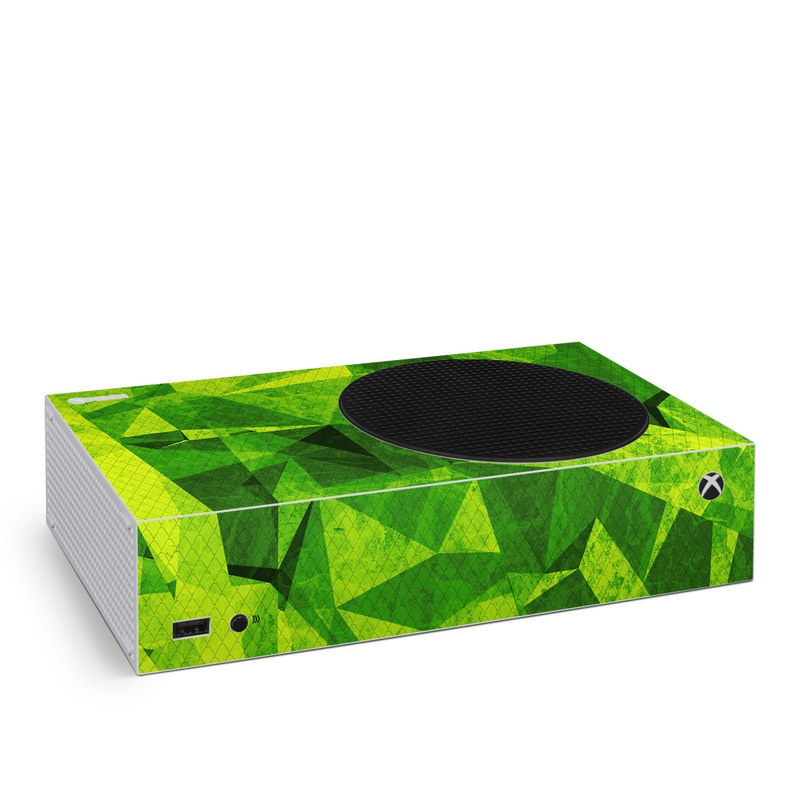 Xbox Series S Skin design of Green, Pattern, Leaf, Design, Illustration, with green colors