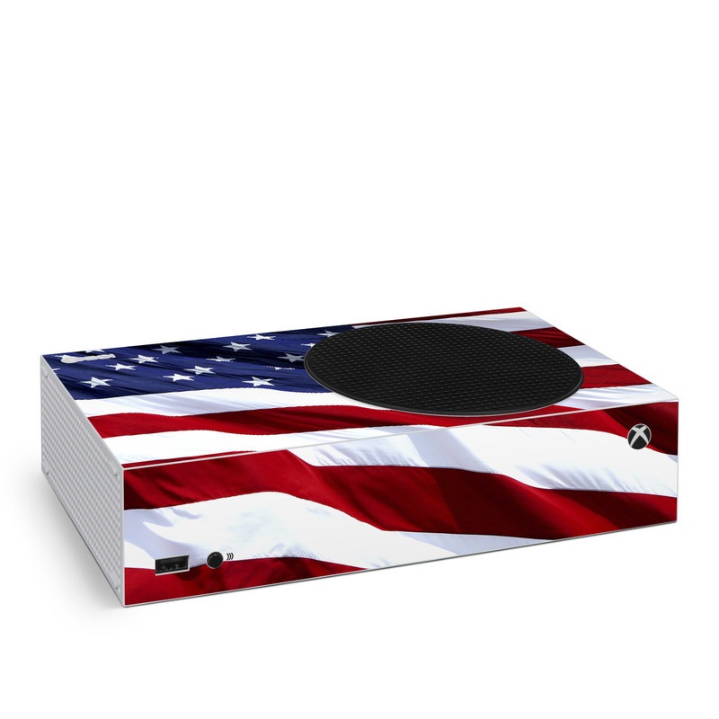 Xbox Series S Skin design of Flag, Flag of the united states, Flag Day (USA), Veterans day, Memorial day, Holiday, Independence day, Event, with red, blue, white colors