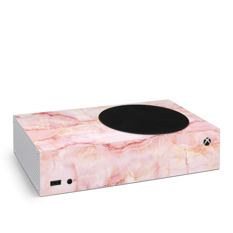 Xbox Series S Skin design of Pink, Peach, with white, pink, red, yellow, orange colors