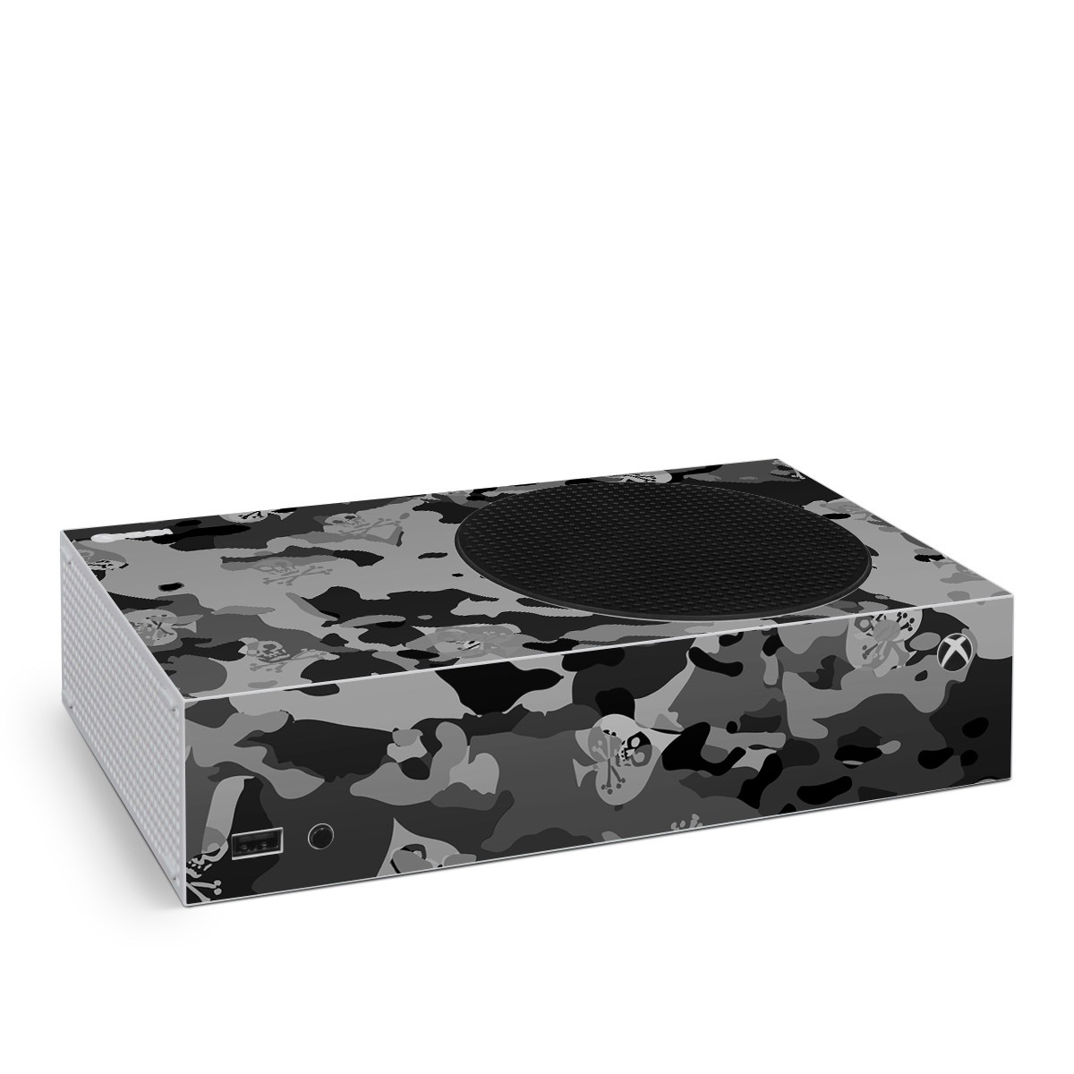 Xbox Series S Skin design of Military camouflage, Pattern, Design, Camouflage, Illustration, Uniform, Black-and-white, Wallpaper, Art, with black, gray colors