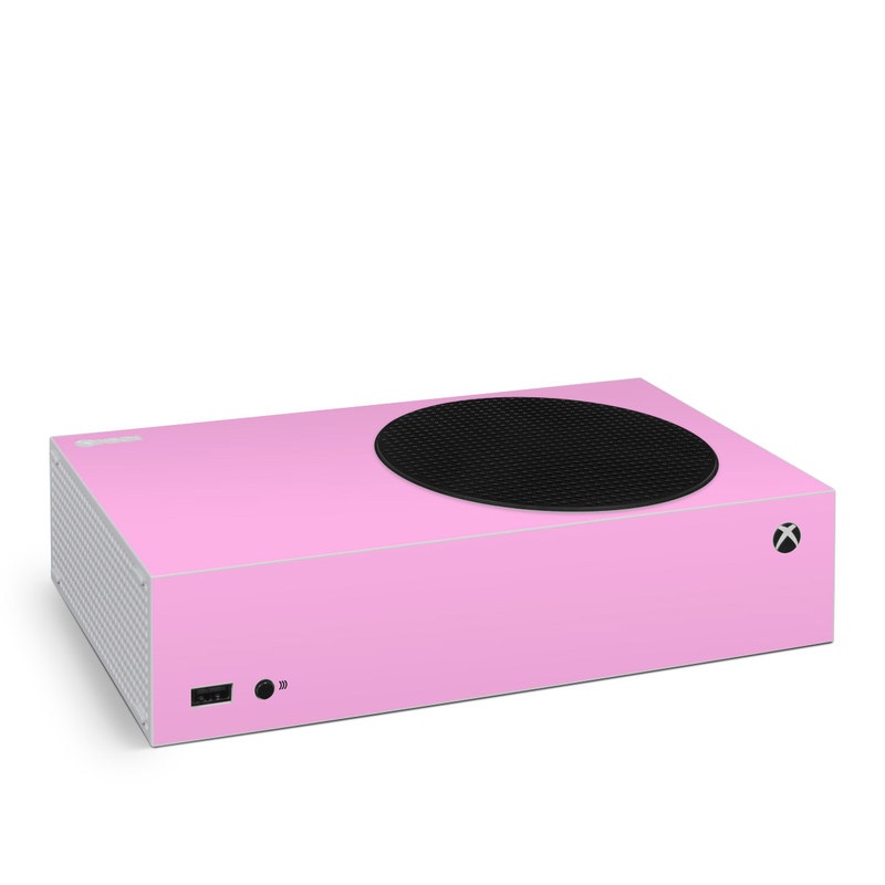 Xbox Series S Skin design of Pink, Violet, Purple, Red, Magenta, Lilac, Sky, Material property, Peach, with pink colors