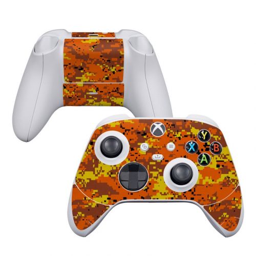 Digital Orange Camo Xbox Series S Controller Skin
