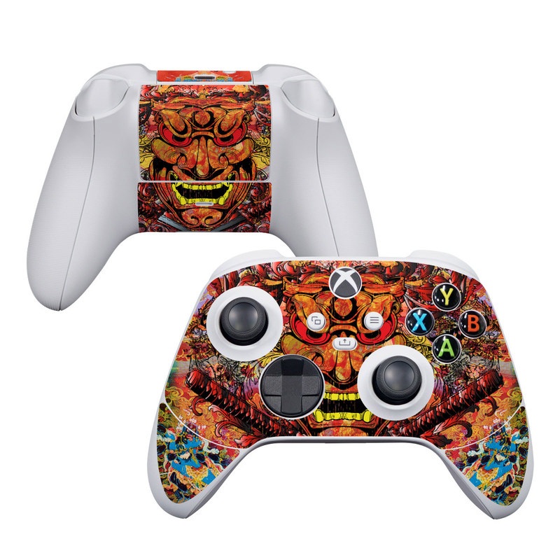 Xbox Series S Controller Skin design of Art, Psychedelic art, Visual arts, Illustration, Fictional character, Demon, with red, orange, yellow colors