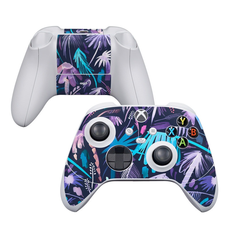 Xbox Series S Controller Skin design of Purple, Blue, Graffiti, Pattern, Psychedelic art, Art, Violet, Lilac, Design, Electric blue, with blue, purple, black, white, pink colors