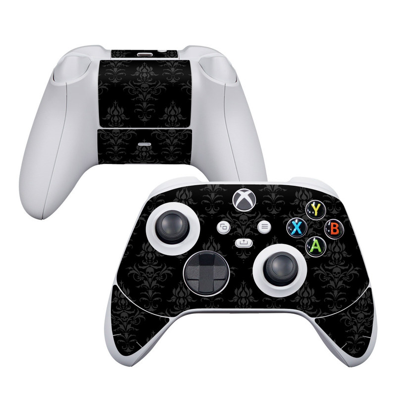Xbox Series S Controller Skin design of Black, Pattern, Design, Monochrome, Black-and-white, Darkness, Monochrome photography, Symmetry, with black, gray colors