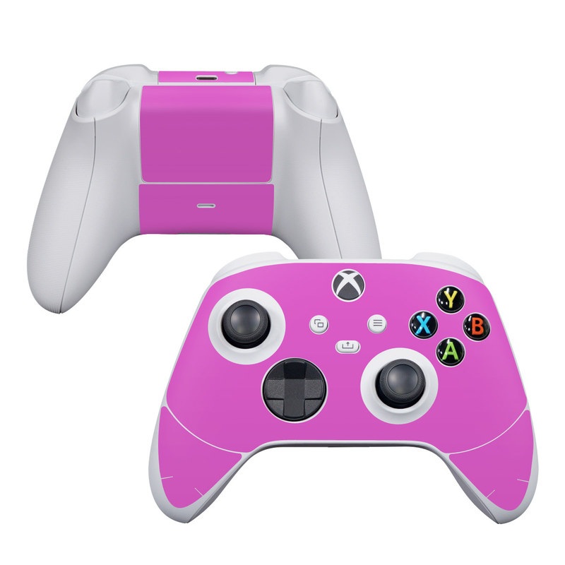 Xbox Series S Controller Skin design of Violet, Pink, Purple, Red, Lilac, Magenta, Blue, Lavender, Text, Sky, with pink colors