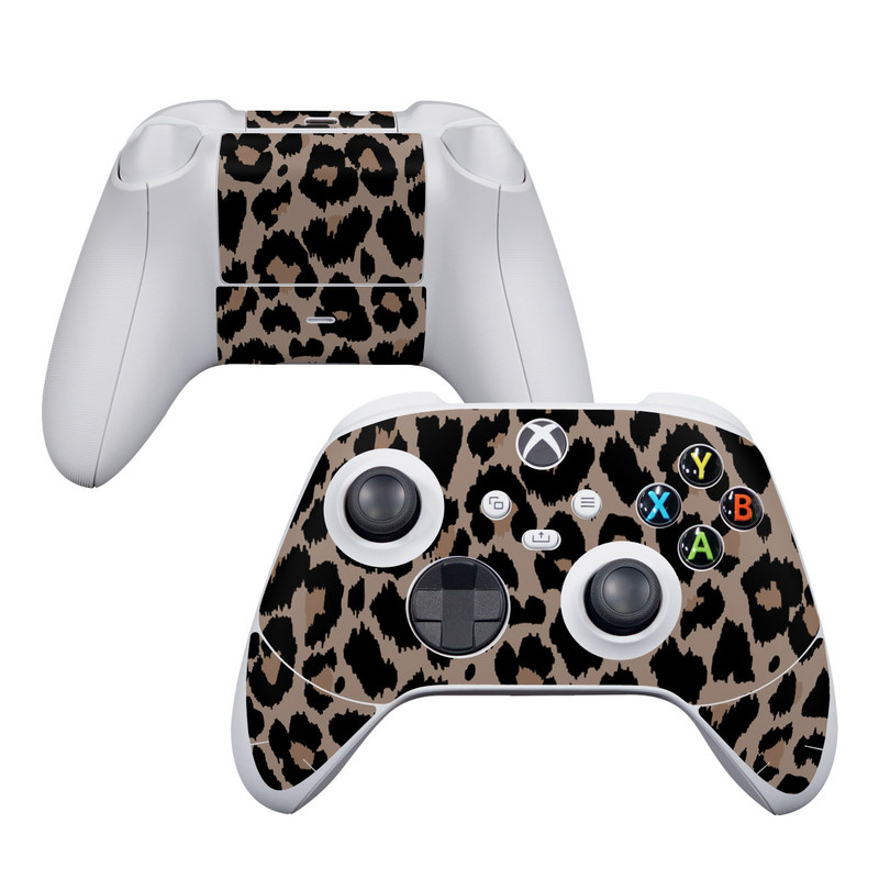 Xbox Series S Controller Skin design of Pattern, Brown, Fur, Design, Textile, Monochrome, Fawn, with black, gray, red, green colors
