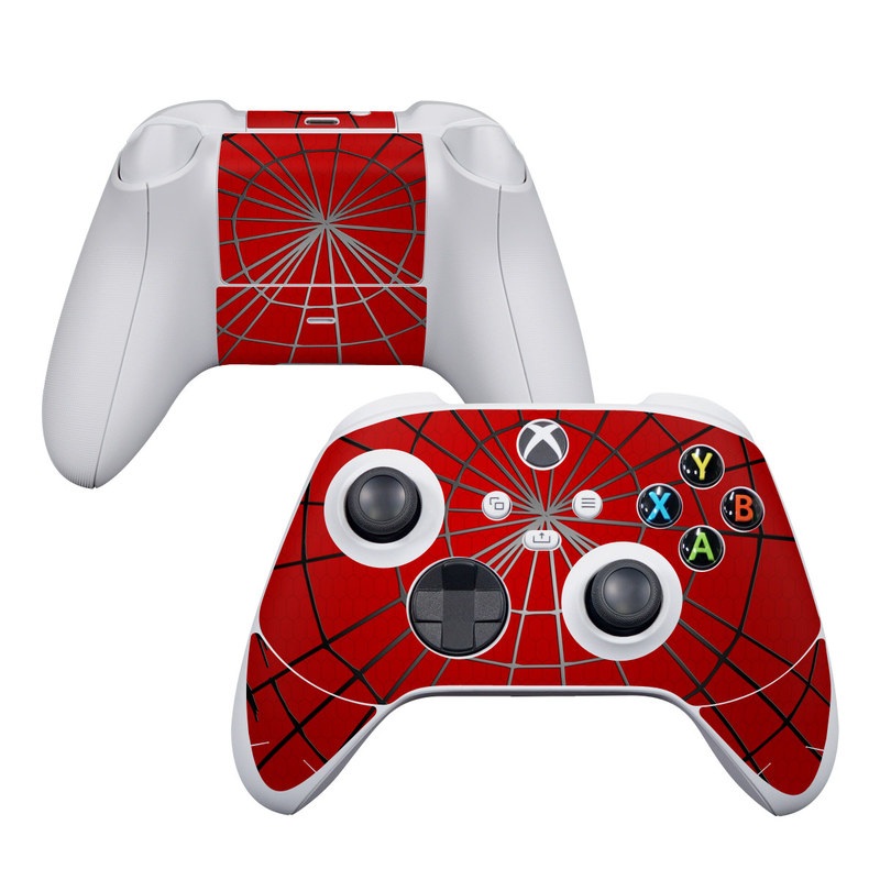 Xbox Series S Controller Skin design of Red, Symmetry, Circle, Pattern, Line, with red, black, gray colors