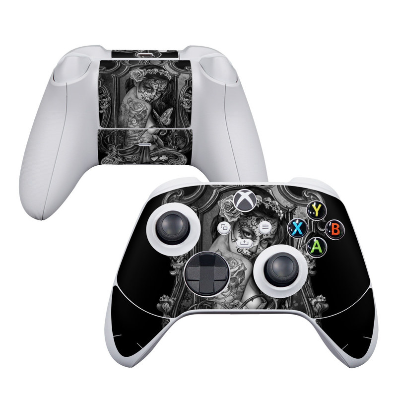 Xbox Series S Controller Skin design of Style, Art, Monochrome, Black-and-white, Monochrome Photography, Visual Arts, Illustration, Painting, Drawing, with black, white, gray colors