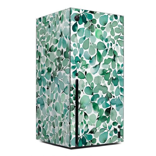 Watercolor Eucalyptus Leaves Xbox Series X Skin
