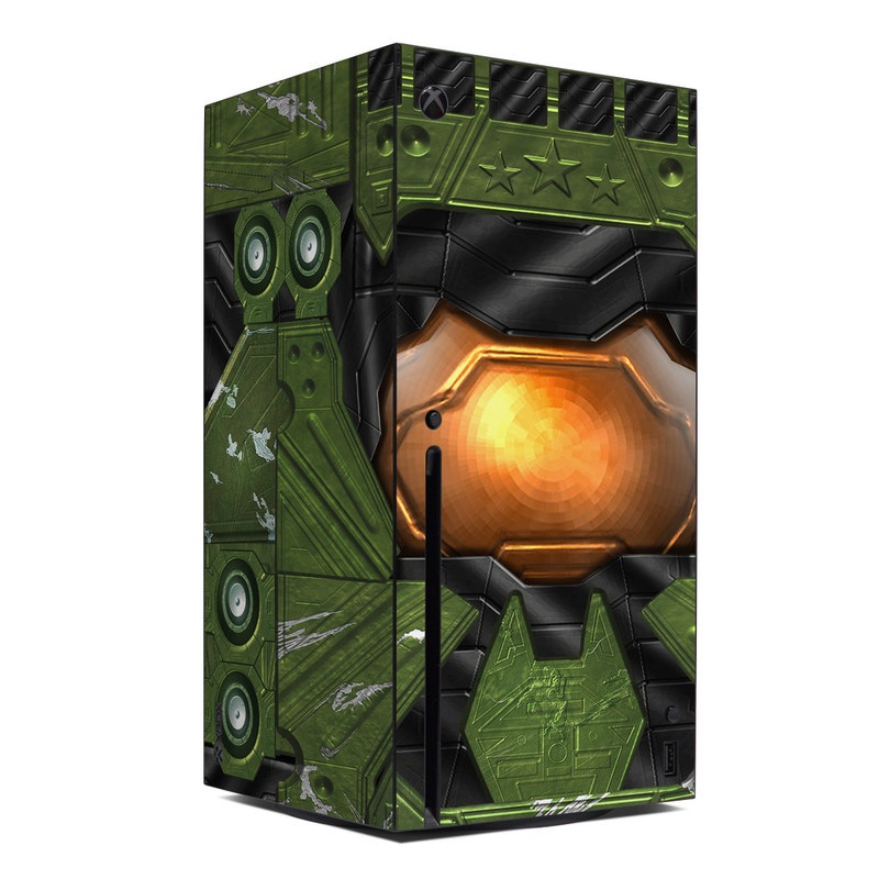 Xbox Series X Skin design of Green, Fictional character, Games, Fiction, Pc game, Illustration, Strategy video game, Digital compositing, Art, Screenshot, with green, yellow, orange, black colors