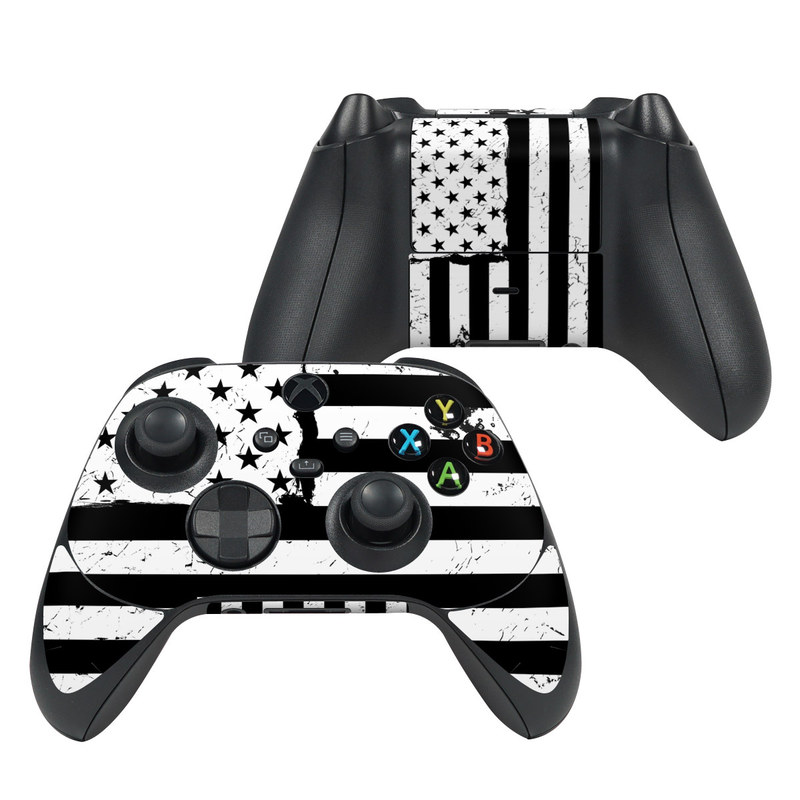 Xbox Series X Controller Skin design of Line, Black-and-white, Text, Monochrome, Pattern, Design, Monochrome photography, Font, Parallel, Style, with white, blakc colors