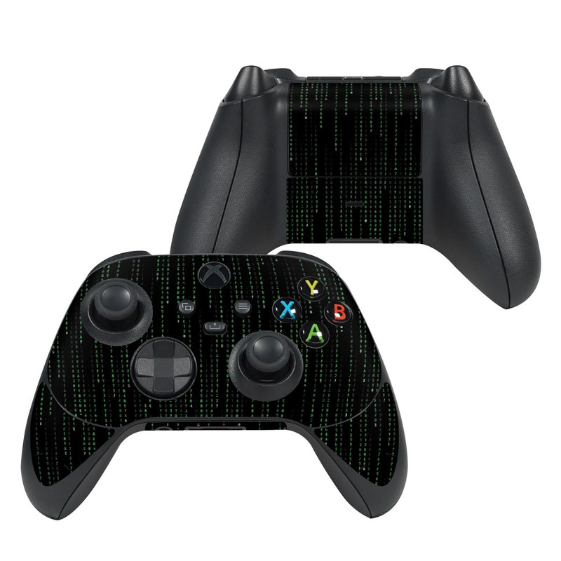 Xbox Series X Controller Skin design of Green, Black, Pattern, Symmetry, with black colors
