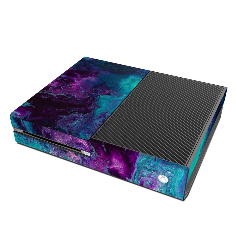 Xbox One Skin design of Blue, Purple, Violet, Water, Turquoise, Aqua, Pink, Magenta, Teal, Electric blue, with blue, purple, black colors