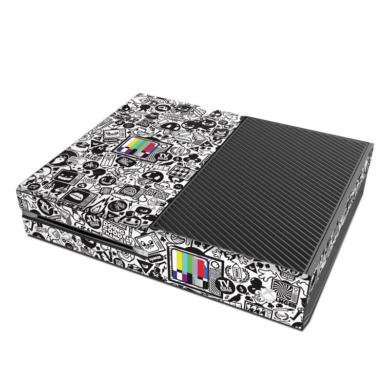 Xbox One Skin design of Pattern, Drawing, Doodle, Design, Visual arts, Font, Black-and-white, Monochrome, Illustration, Art, with gray, black, white colors