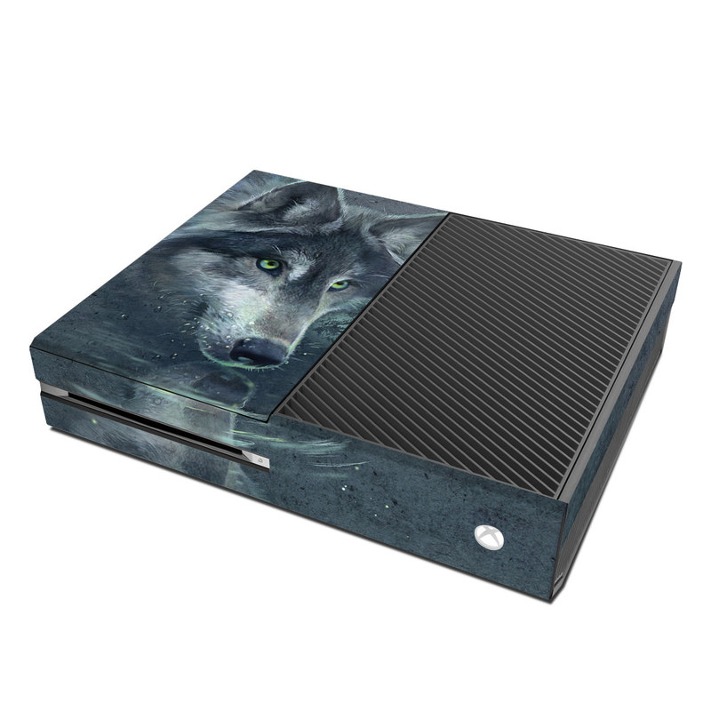 Xbox One Skin design of Wolf, Canidae, Wildlife, Red wolf, Canis, canis lupus tundrarum, Snout, Saarloos wolfdog, Wolfdog, Carnivore, with black, gray, blue colors
