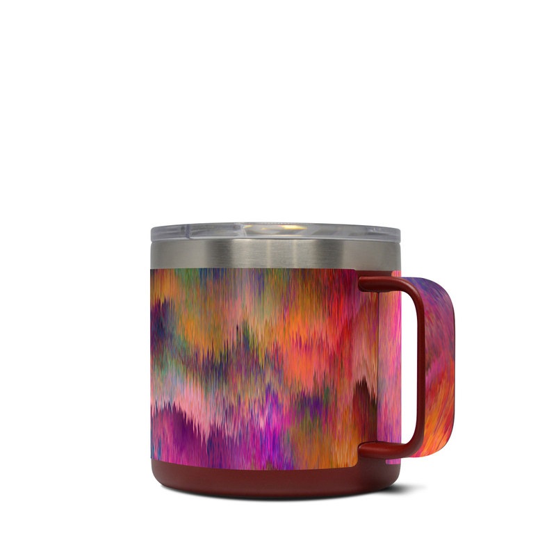 Yeti Rambler Mug 14oz Skin design of Sky, Purple, Pink, Blue, Violet, Painting, Watercolor paint, Lavender, Cloud, Art, with red, blue, purple, orange, green colors