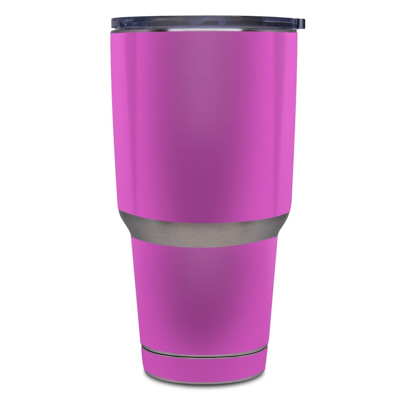 Yeti Rambler Tumbler 30oz Skin design of Violet, Pink, Purple, Red, Lilac, Magenta, Blue, Lavender, Text, Sky, with pink colors