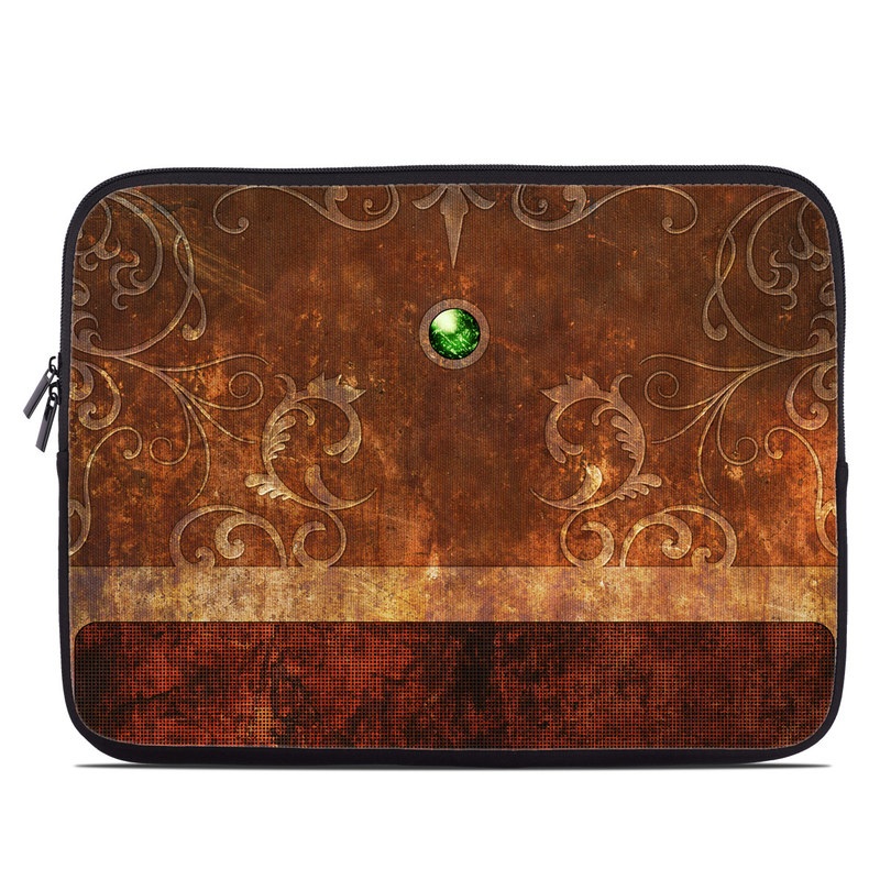 Laptop Sleeve design with brown, red, yellow, green, orange colors