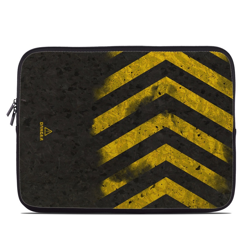 Laptop Sleeve design of Colorfulness, Road surface, Yellow, Rectangle, Asphalt, Font, Material property, Parallel, Tar, Tints and shades, with black, gray, yellow colors