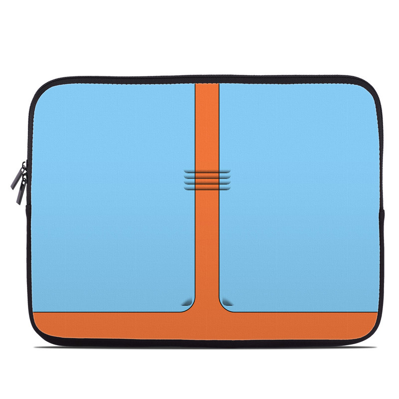 Laptop Sleeve design of Line, with blue, orange, black colors