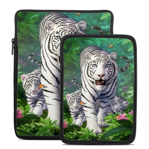 White Tigers Tablet Sleeve