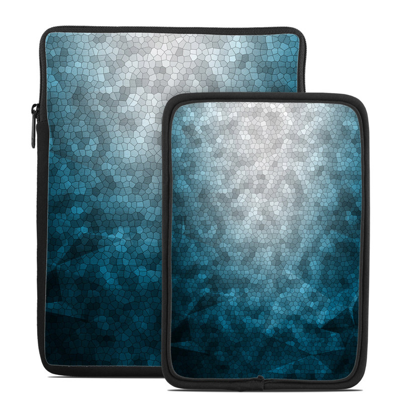 Tablet Sleeve design of Blue, Aqua, Turquoise, Green, Water, Teal, Sky, Azure, Pattern, Atmosphere with blue, white, gray colors
