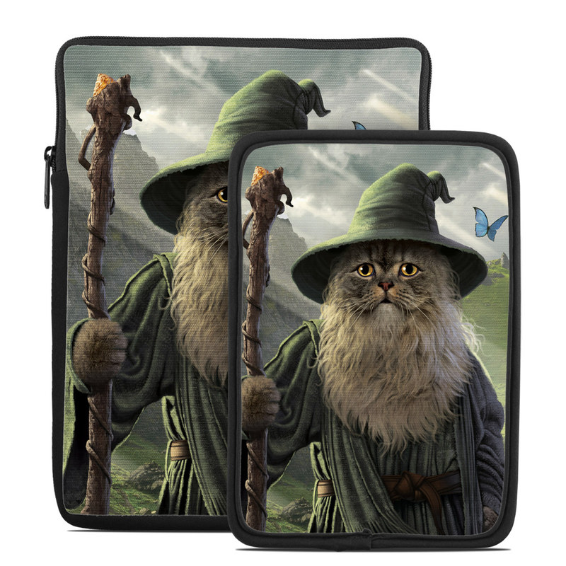 Tablet Sleeve design of Beard, Facial hair, Illustration, Mythology, Magician, Fictional character, Cg artwork, Games, Art, with green, gray, brown, blue, green, white, yellow, black colors