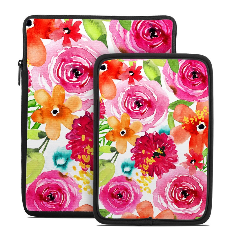 Tablet Sleeve design of Flower, Cut flowers, Floral design, Plant, Pink, Bouquet, Petal, Flower Arranging, Artificial flower, Clip art with pink, red, green, orange, yellow, blue, white colors