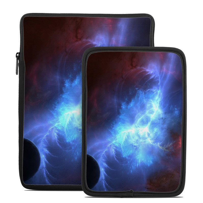 Tablet Sleeve design of Sky, Atmosphere, Outer space, Space, Astronomical object, Fractal art, Universe, Electric blue, Art, Organism with black, blue, purple colors