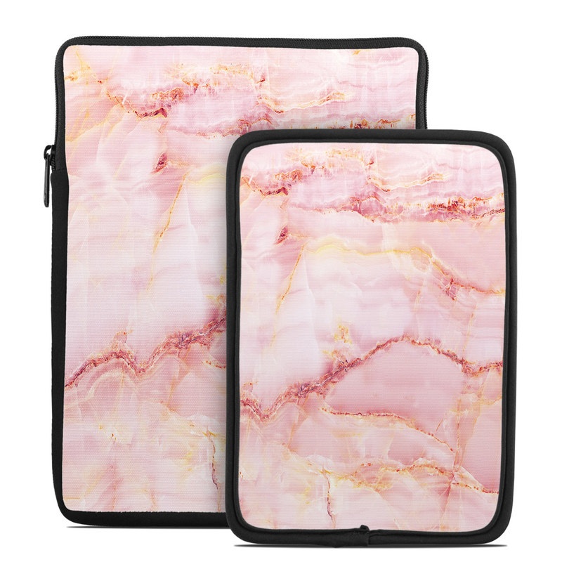 Tablet Sleeve design of Pink, Peach with white, pink, red, yellow, orange colors