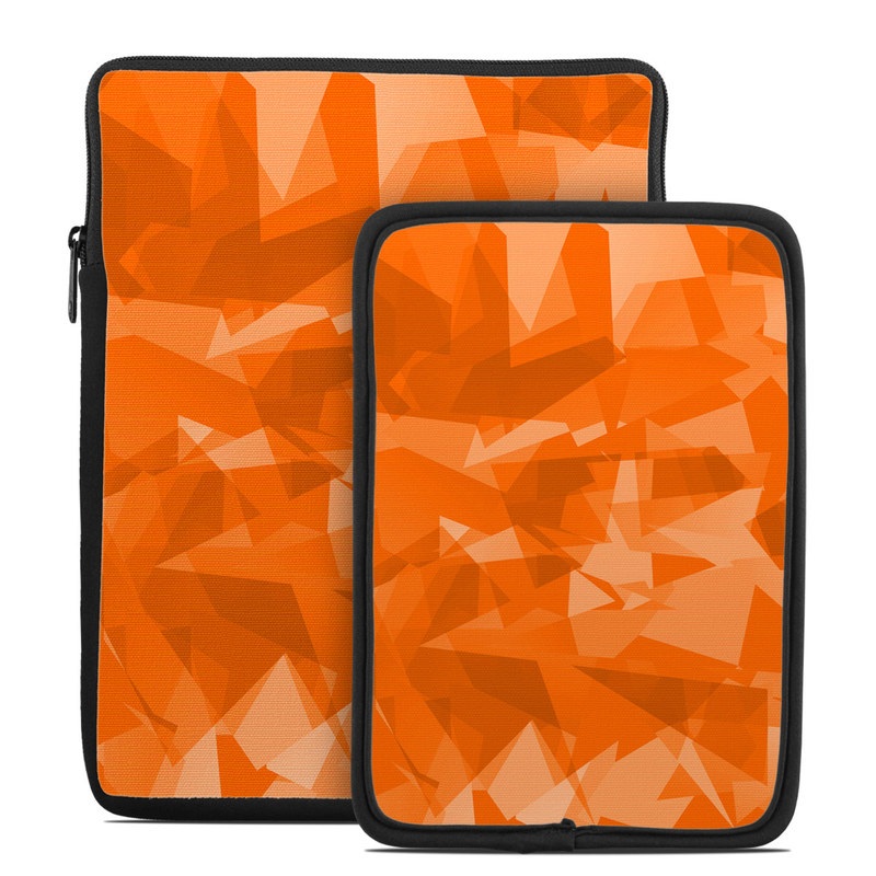 Tablet Sleeve design of Orange, Pattern, Peach, Line, Design, Triangle with orange colors