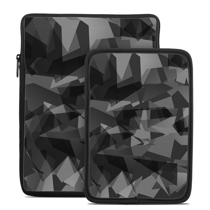 Tablet Sleeve design of Black, Pattern, Triangle, Black-and-white, Monochrome, Grey, Design, Line, Architecture, Monochrome photography with black, gray colors