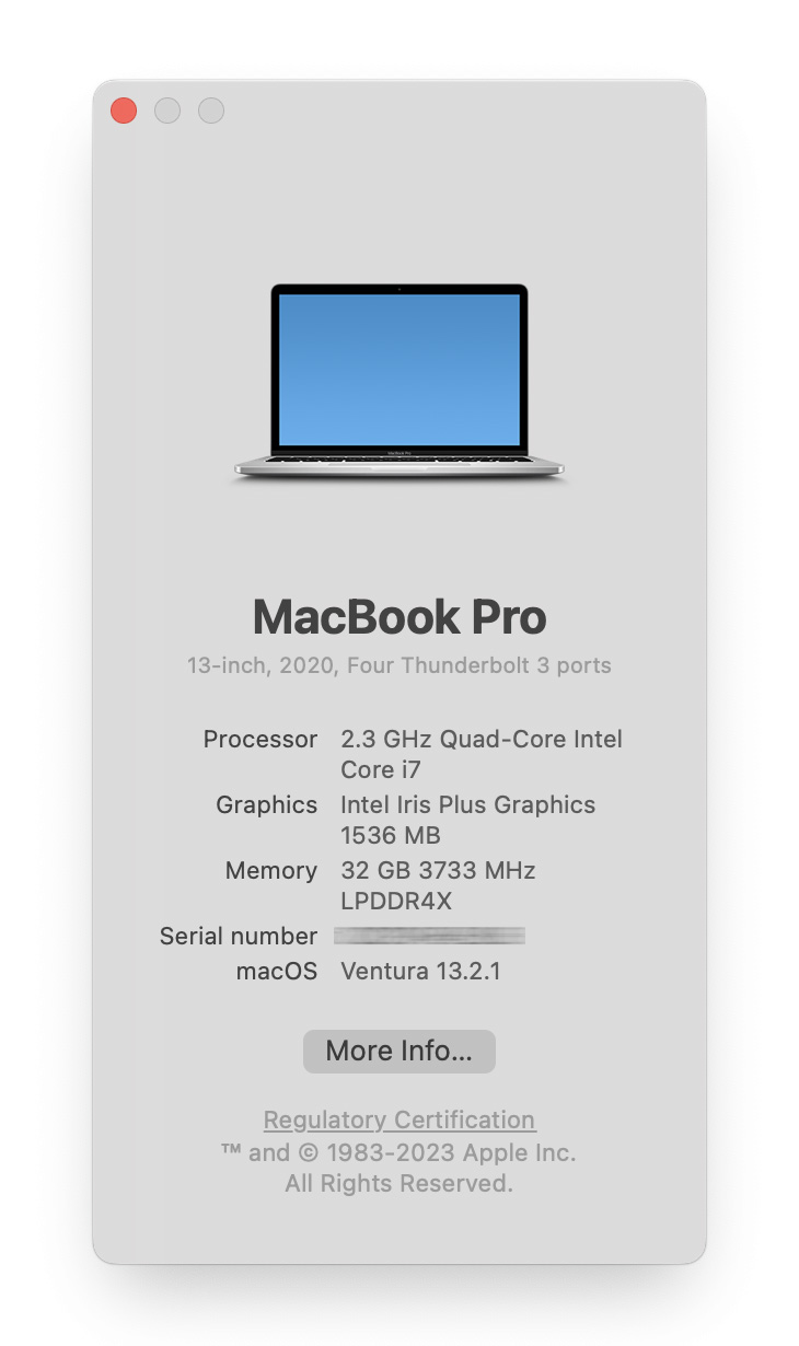 Find MacBook model name in about mac