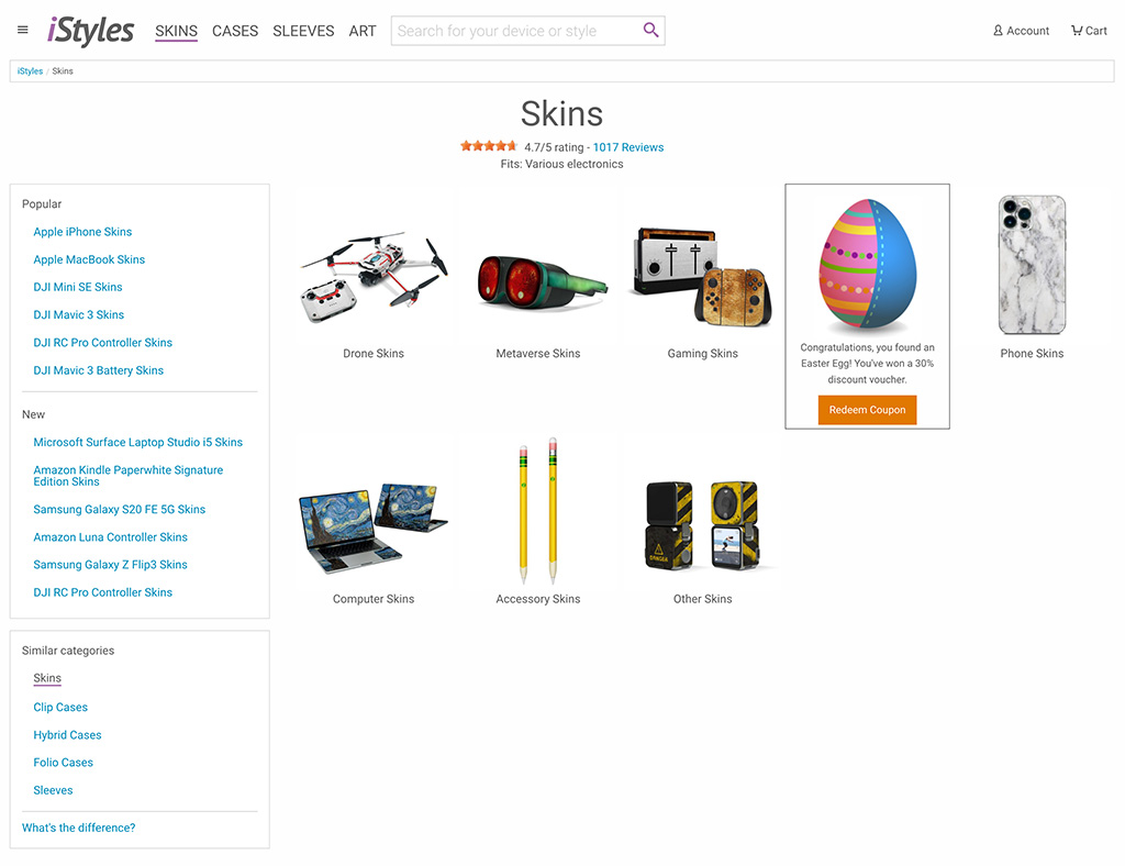 Find an egg, win a prize! Prizes include shopping vouchers, discount vouchers, beautiful virtual eggs.